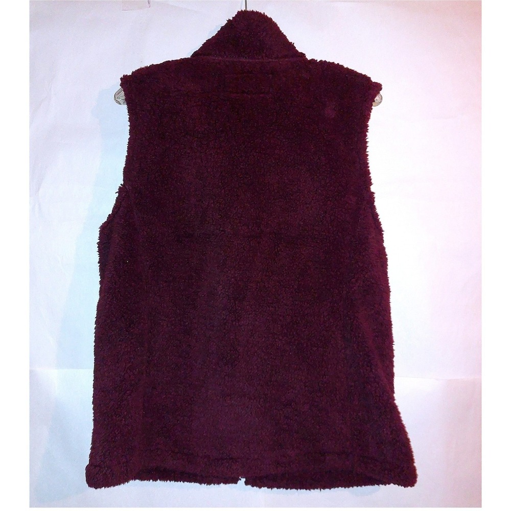 Sage Collective Women's Sherpa Fleece Full Zip Vest Burgundy Plaid Lined  Size M - Picture 8 of 12